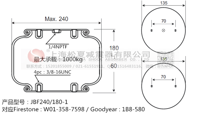 JBF240-180-1橡膠<a href='http://www.iiidddccc.cn/' target='_blank'><u>空氣彈簧</u></a>