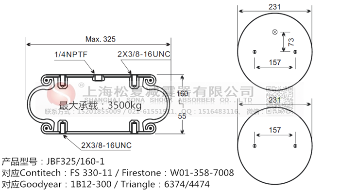 JBF325/160-1橡膠<a href='http://www.iiidddccc.cn/' target='_blank'><u>空氣彈簧</u></a>