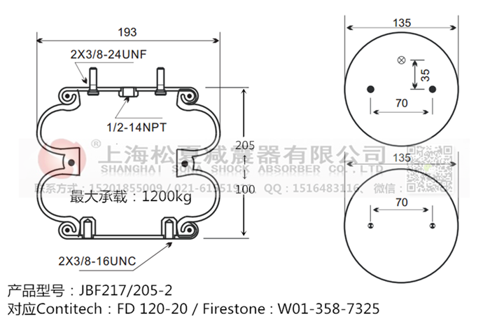 JBF217/205-2橡膠<a href='http://www.iiidddccc.cn/' target='_blank'><u>空氣彈簧</u></a>